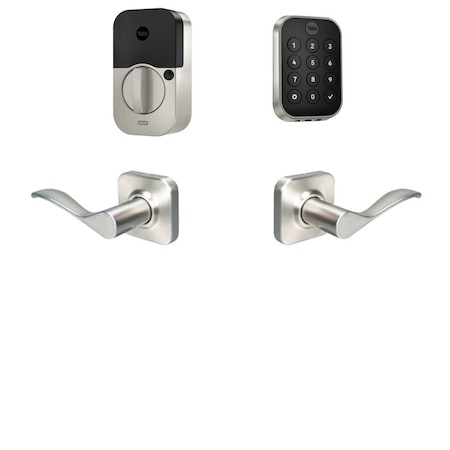 Yale Real Living Yale Assure Lock 2 Bundle with Key Free Touchscreen Wi Fi Deadbolt, Norwood Lever Passage, and BYRD450WF1NW619
